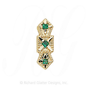 GS053 E - 14 Karat Gold Emerald Slide 